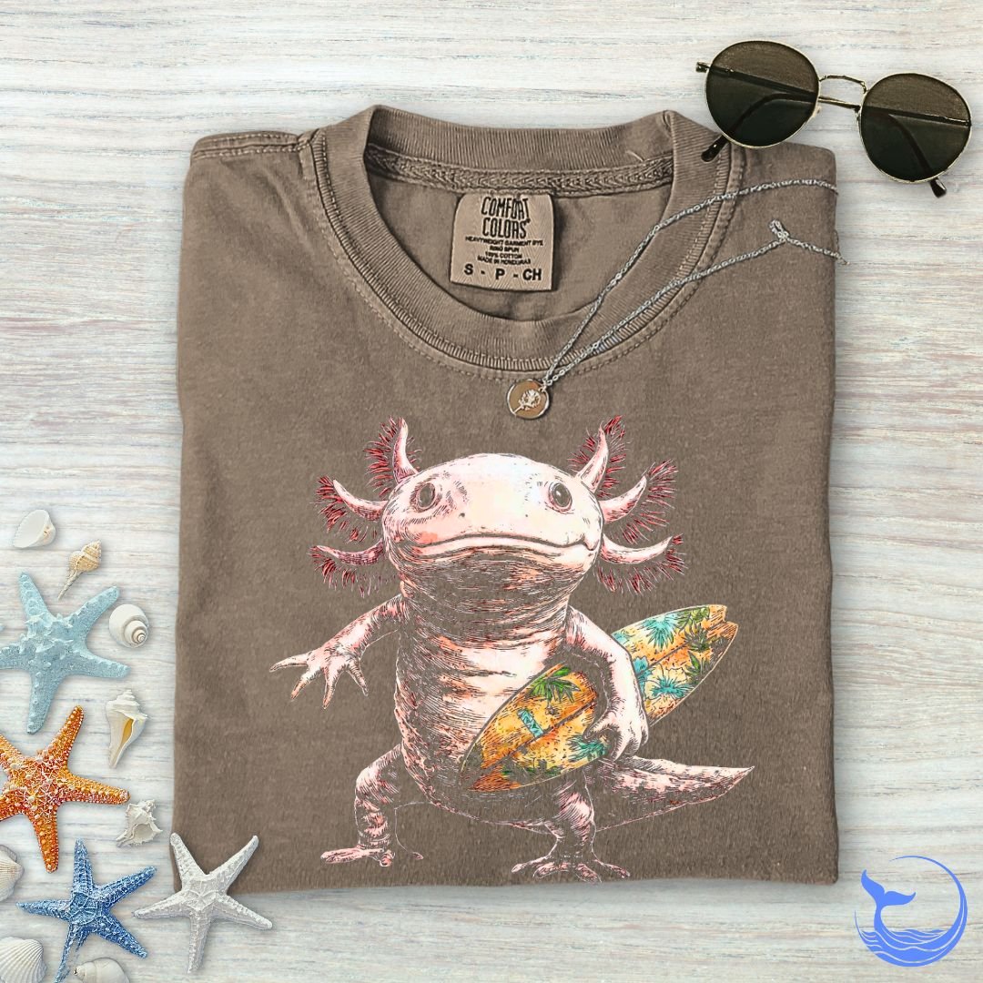 Surfer Axolotl Comfort Colors T-Shirt