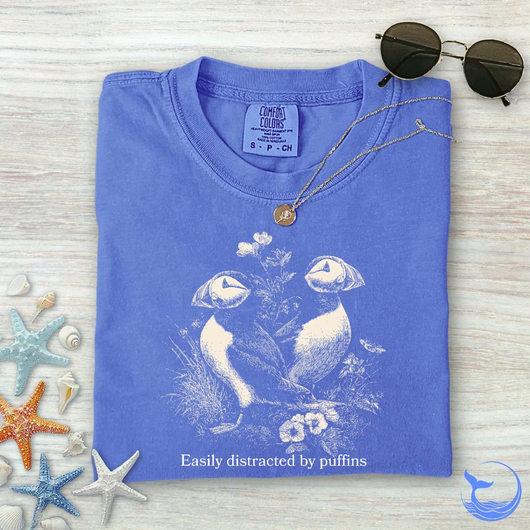 Distracted By Puffins Comfort Colors T-Shirt