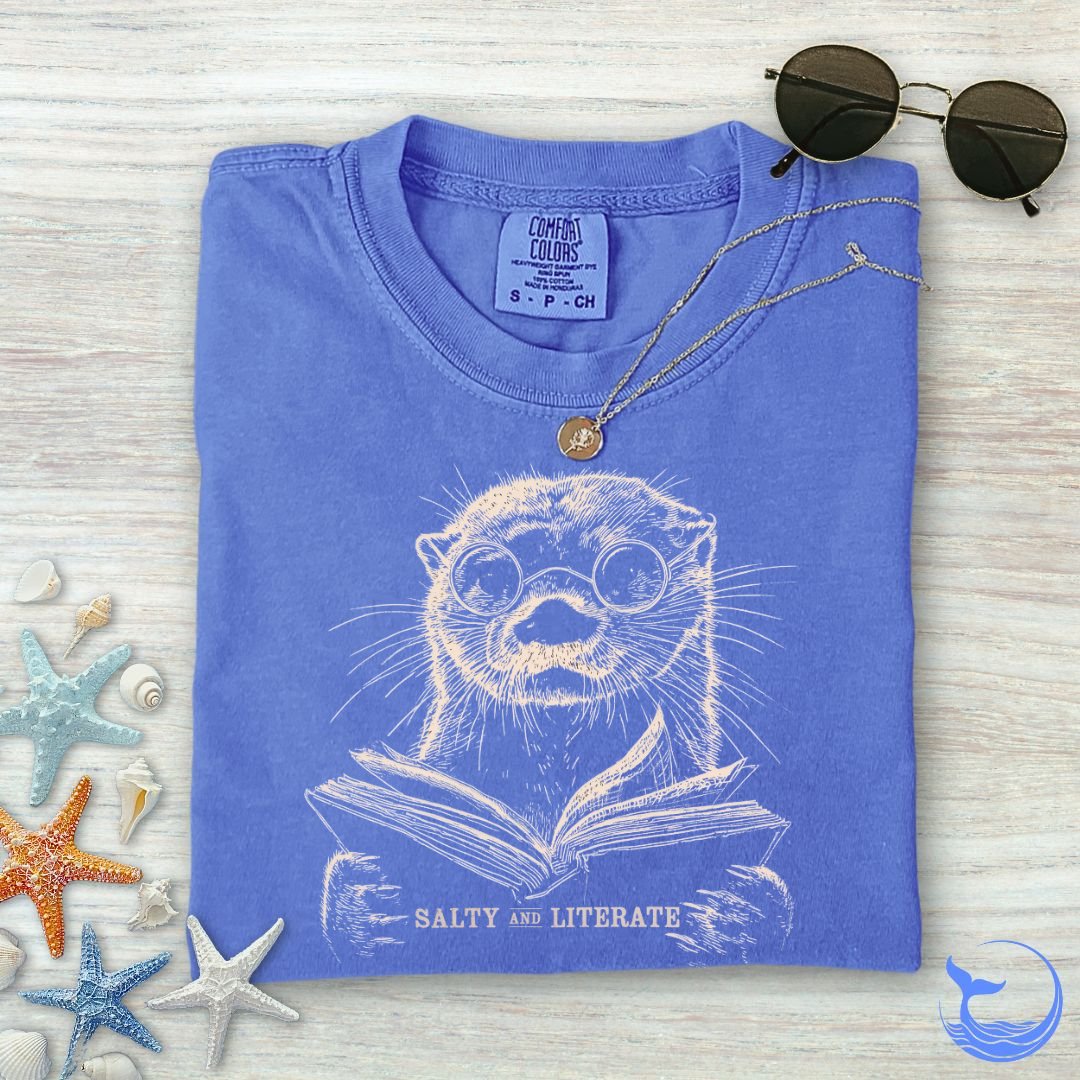 Salty and Literate Otter Comfort Colors T-Shirt