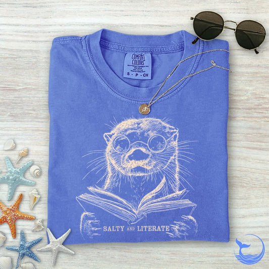 Salty and Literate Otter Comfort Colors T-Shirt
