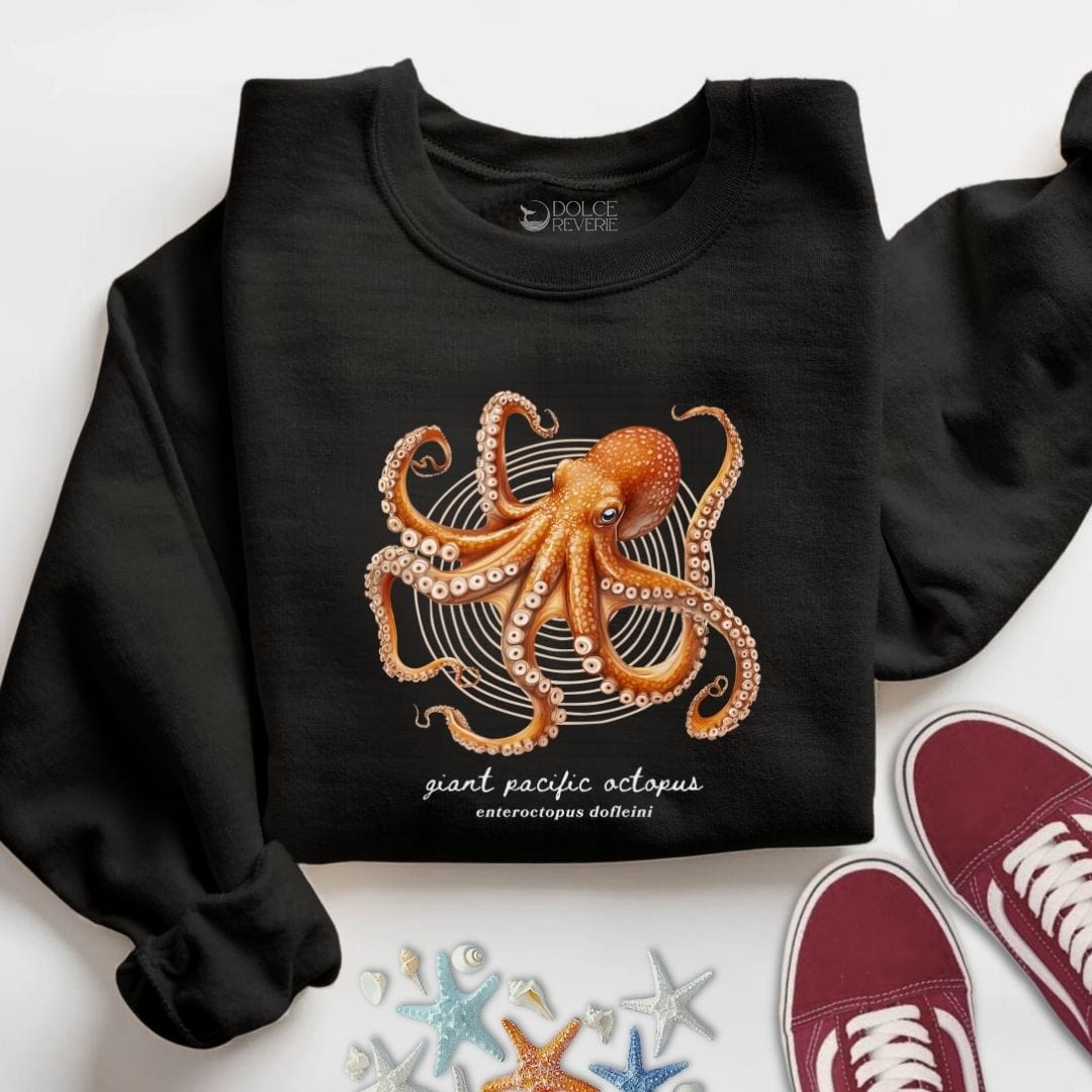 Giant Pacific Octopus Sweatshirt S / Black