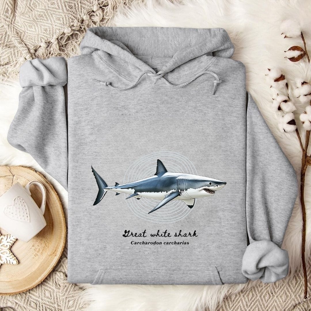 Great White Shark Hoodie Sport Grey / S