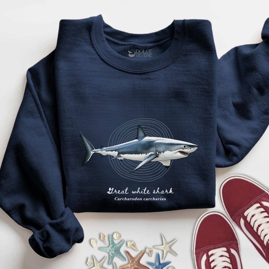 Great White Shark Sweatshirt S / Navy