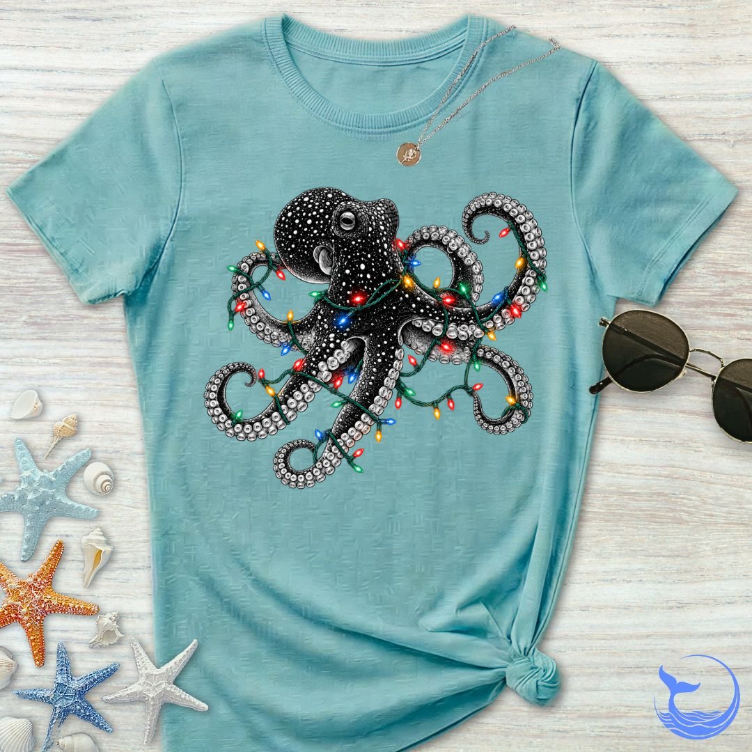 Christmas Lights Octopus Women's T-Shirt