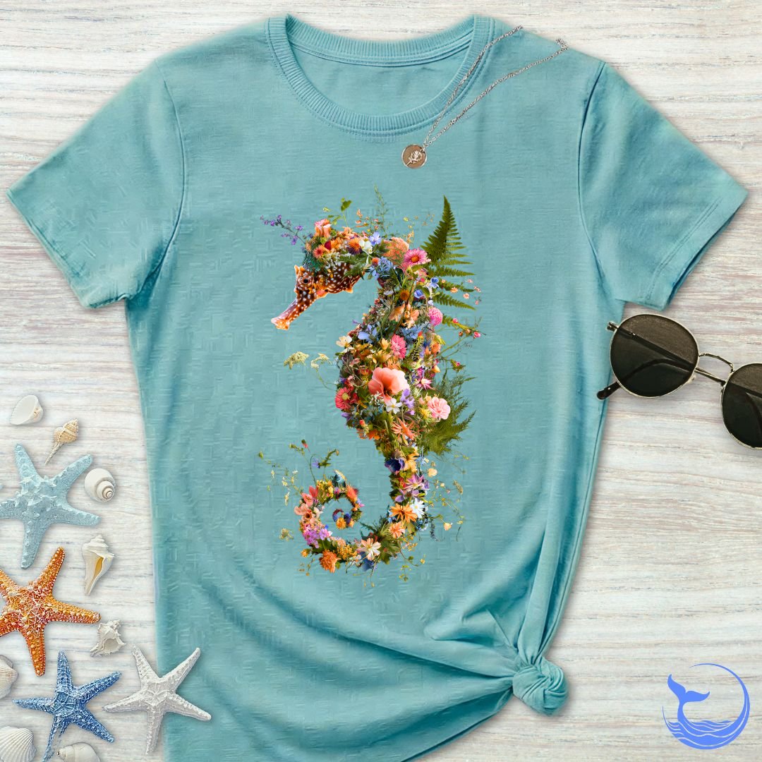 Floral Seahorse Women's T-Shirt