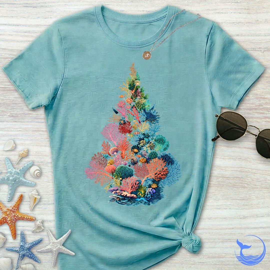 Coral Christmas Tree Women's T-Shirt