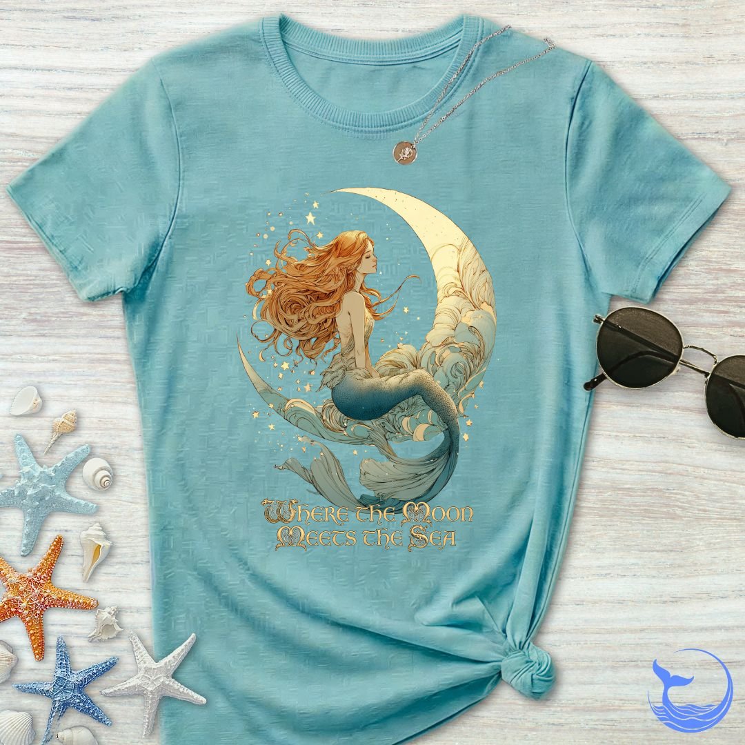 Moon Meets The Sea, Mermaid Women's T-Shirt