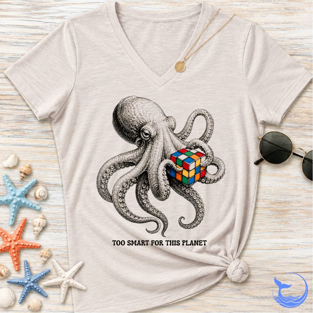 Smart Octopus Women's V-Neck T-Shirt