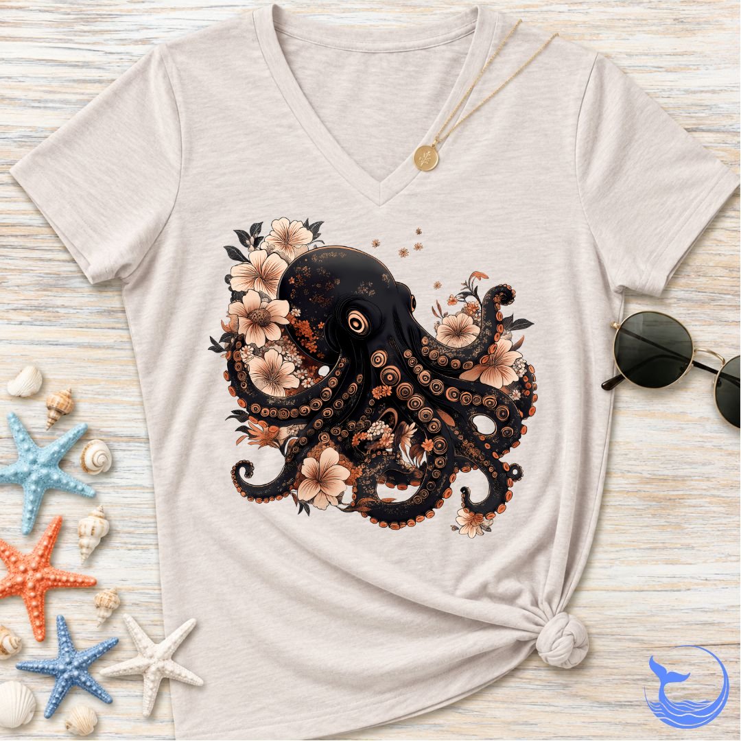 Japanese Octopus Women's V-Neck T-Shirt