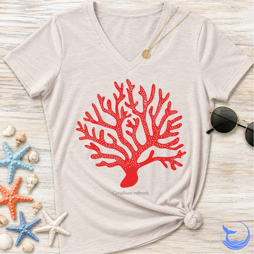 Red Coral Women's V-Neck T-Shirt