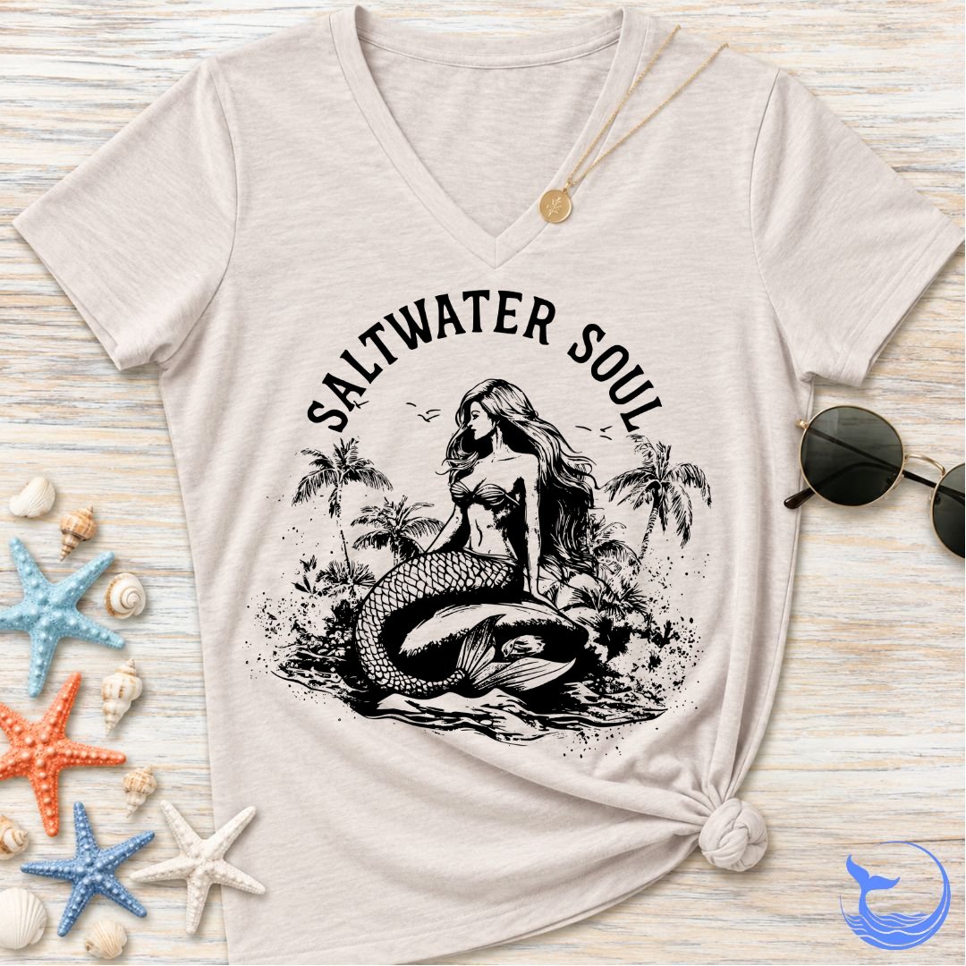 Saltwater Soul Mermaid Women's V-Neck T-Shirt