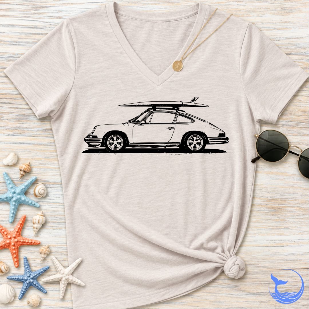 Vintage Porsche Women's V-Neck T-Shirt