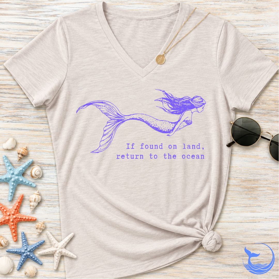 Return To Ocean, Mermaid Women's V-Neck T-Shirt