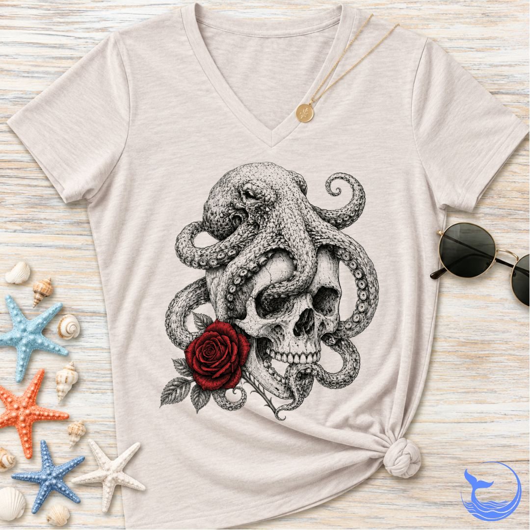 The Last Rose, Octopus Women's V-Neck T-Shirt