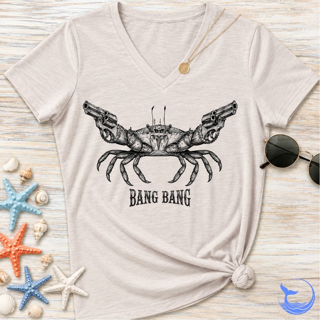 Bang Bang Crab Women's V-Neck T-Shirt