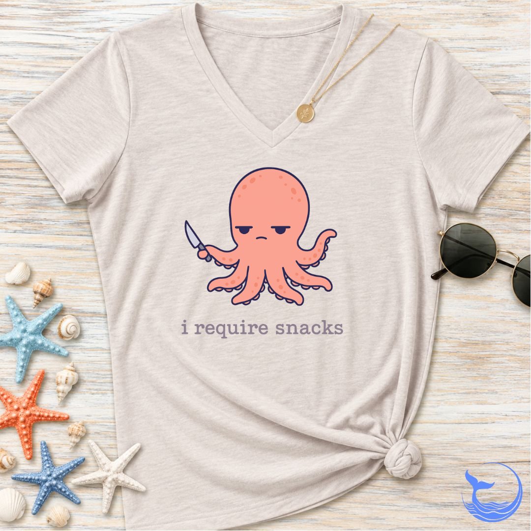 I Require Snacks Women's V-Neck T-Shirt
