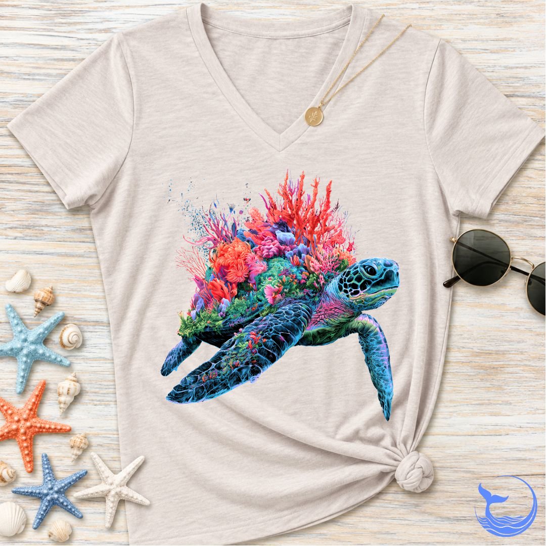 Reef Turtle Women's V-Neck T-Shirt