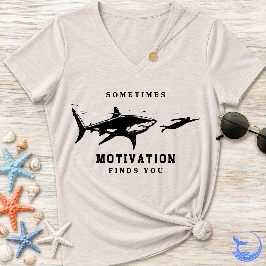 Motivation Finds You Women's V-Neck T-Shirt