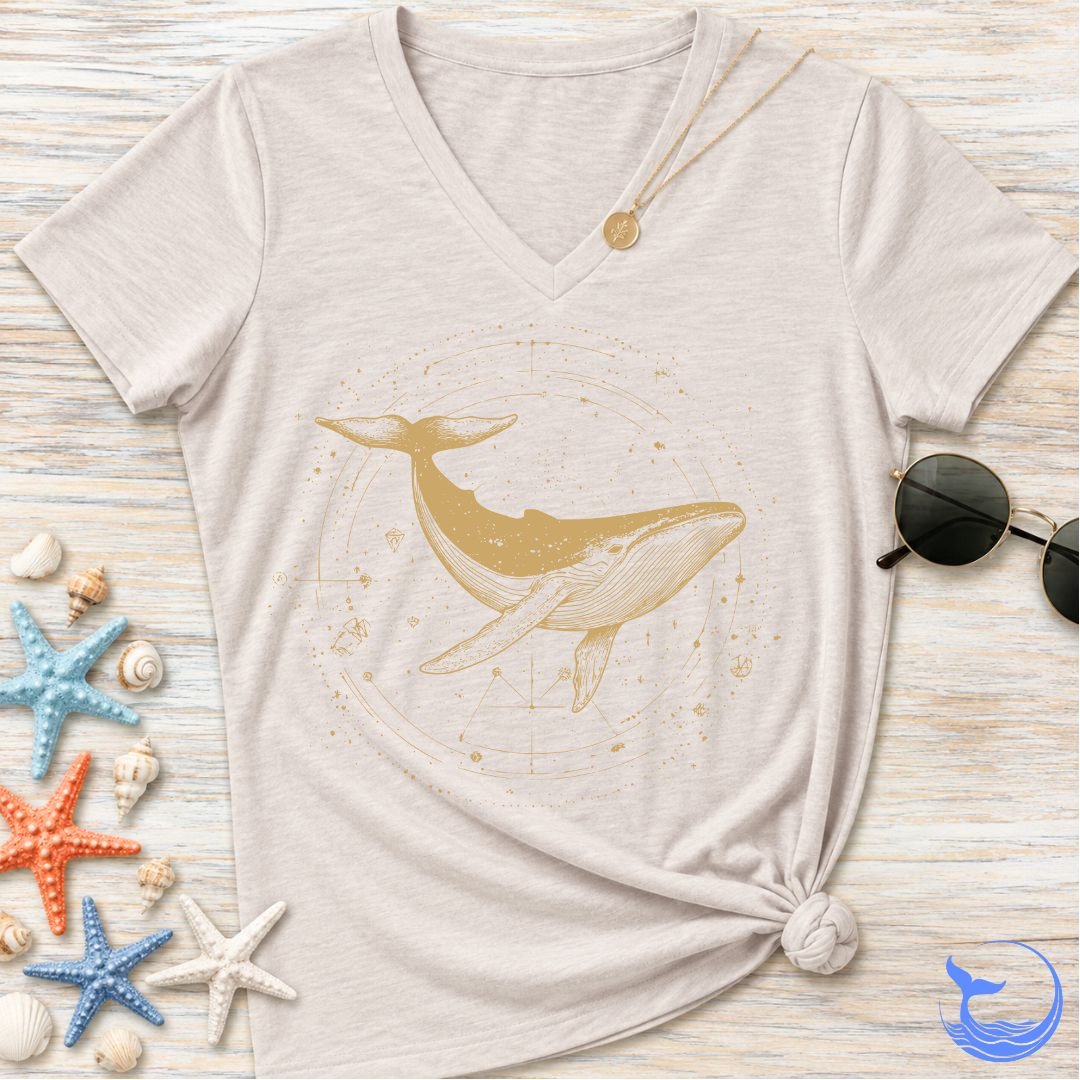 Cosmic Whale Women's V-Neck T-Shirt
