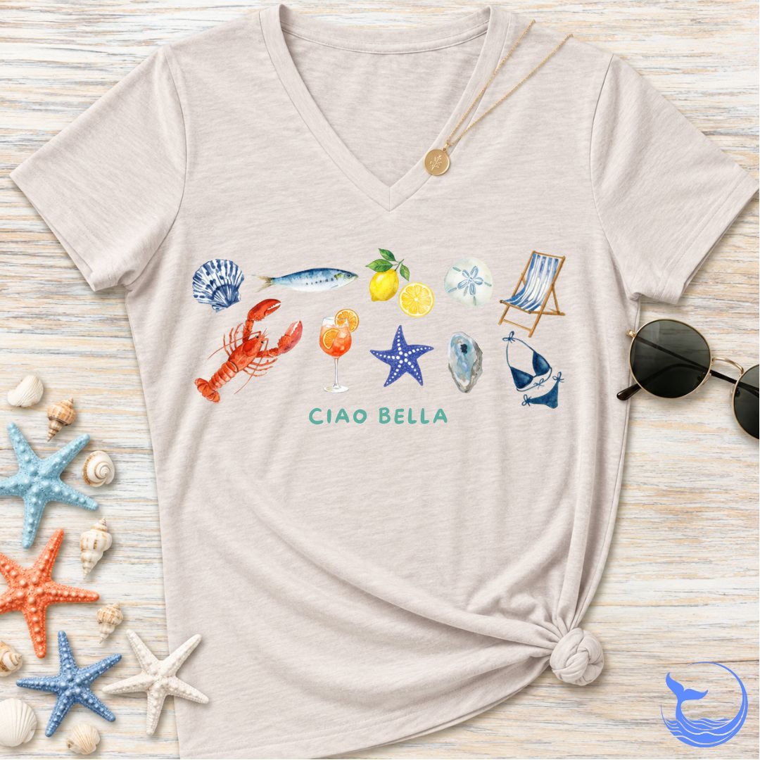 Italian Summer Women's V-Neck T-Shirt