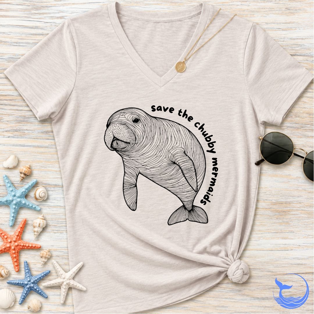 Chubby Mermaids Women's V-Neck T-Shirt