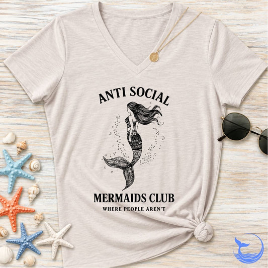 Anti Social Mermaids Club Women's V-Neck T-Shirt