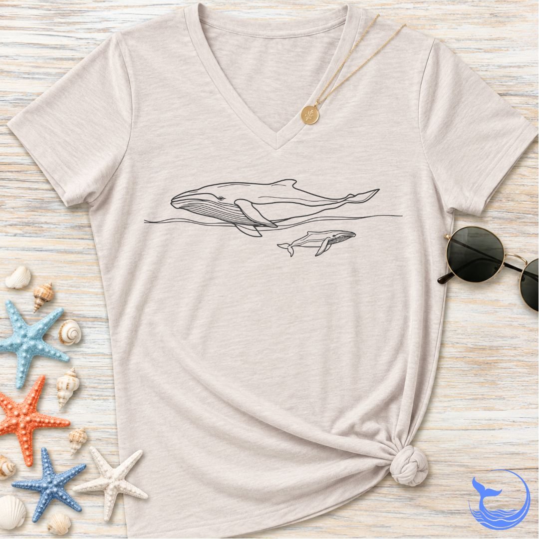 Humpback Whale Women's V-Neck T-Shirt
