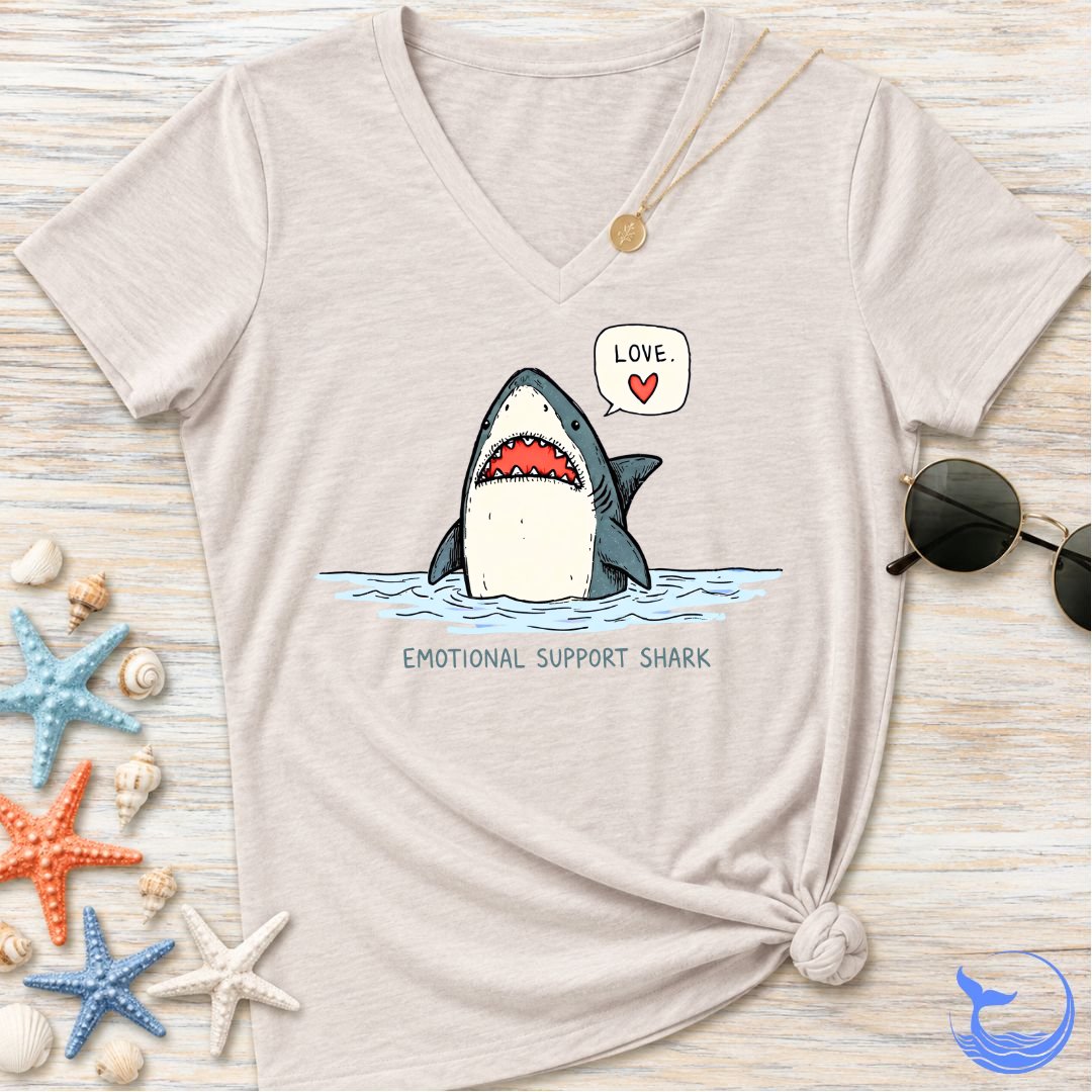Emotional Support Shark Women's V-Neck T-Shirt