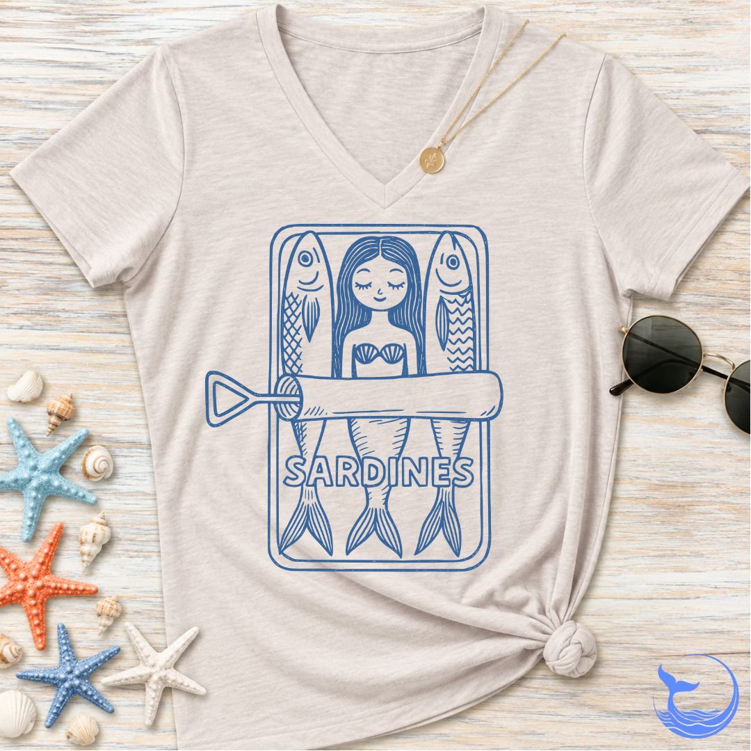 Mermaid Sardines Women's V-Neck T-Shirt
