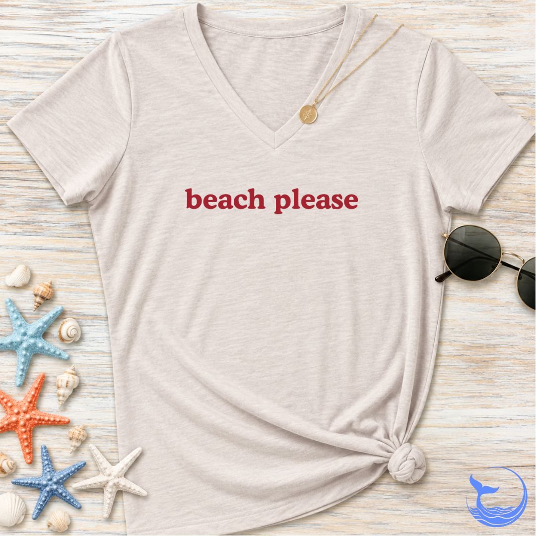 Beach Please Women's V-Neck T-Shirt