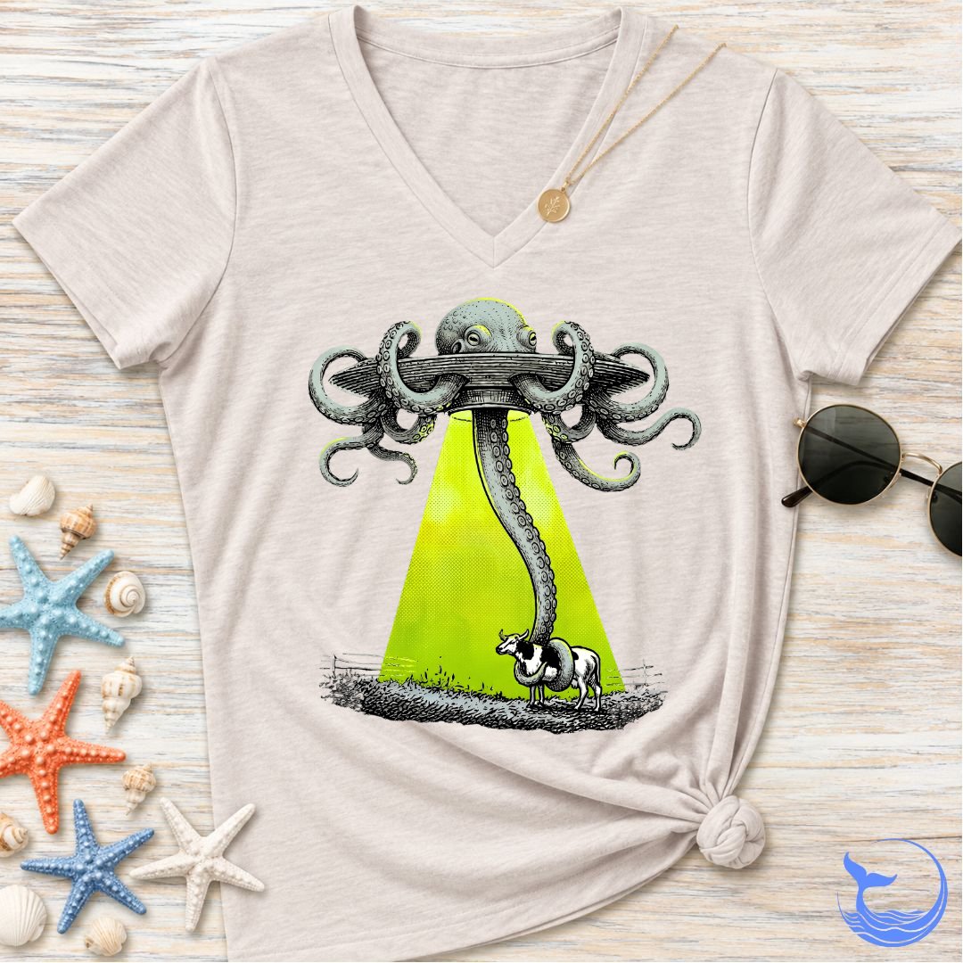 Alien Octopus Women's V-Neck T-Shirt
