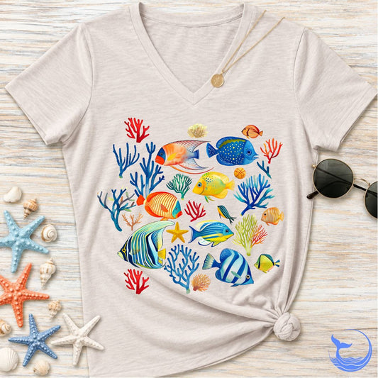 Colorful Fish Women's V-Neck T-Shirt
