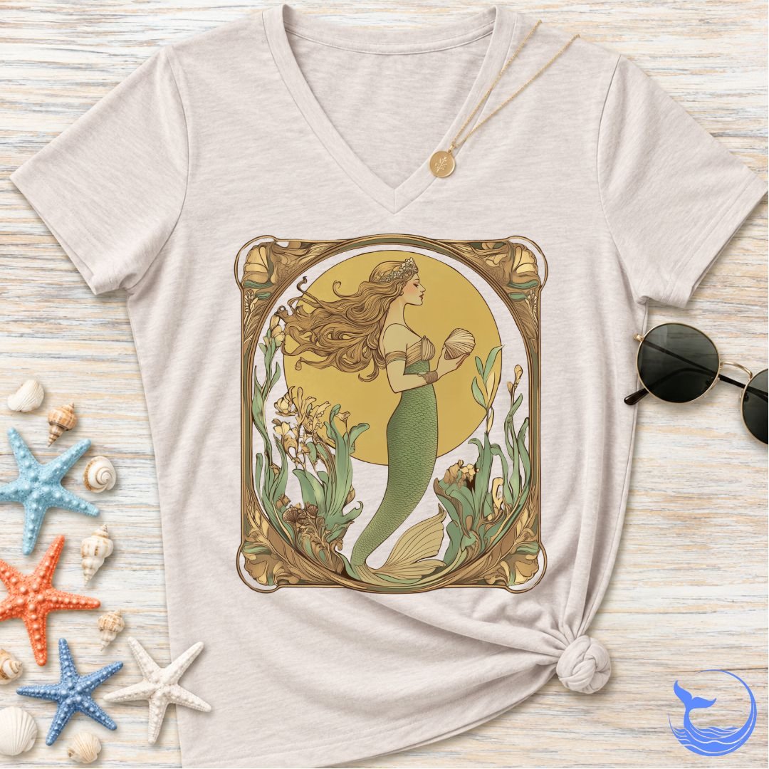 Golden Mermaid Women's V-Neck T-Shirt