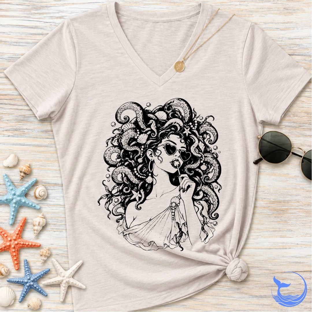 Ocean Medusa Women's V-Neck T-Shirt