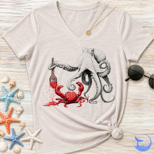 Off To Paint Stuff, Octopus Women's V-Neck T-Shirt
