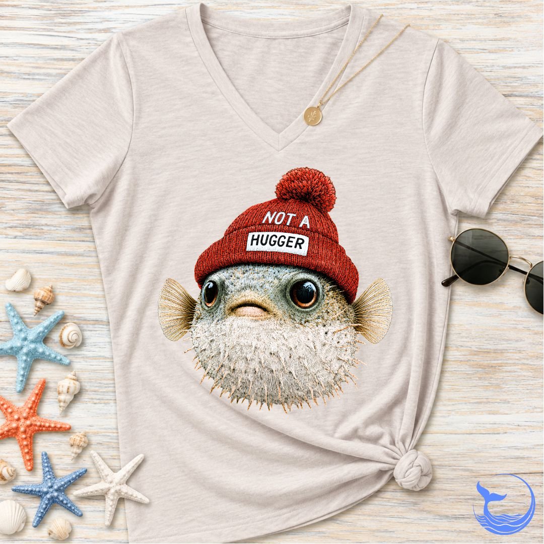 Hugger Pufferfish Women's V-Neck T-Shirt