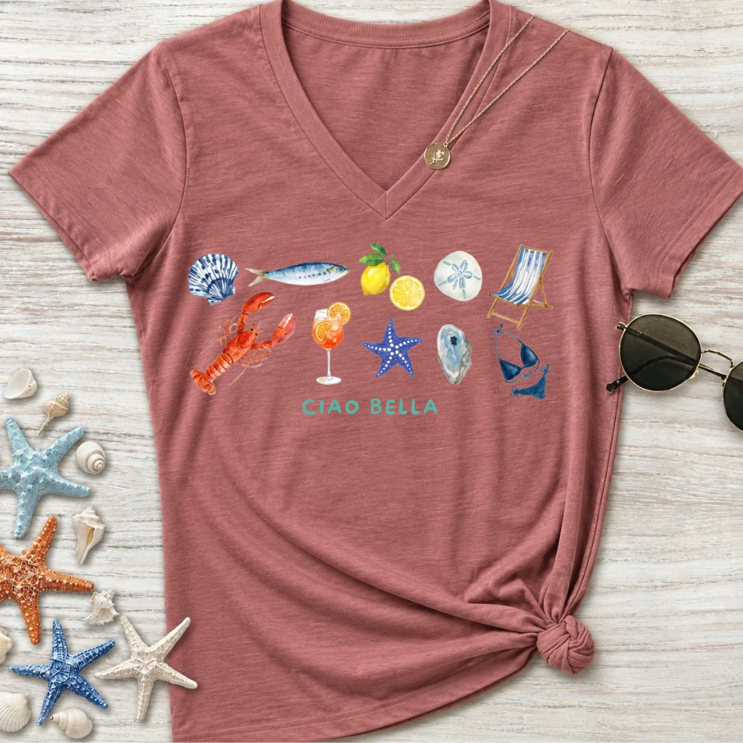 Italian Summer Women's V-Neck T-Shirt