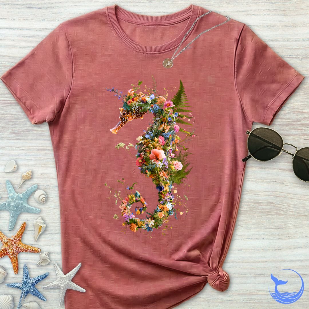 Floral Seahorse Women's T-Shirt