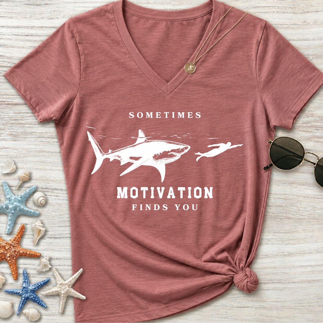Motivation Finds You Women's V-Neck T-Shirt