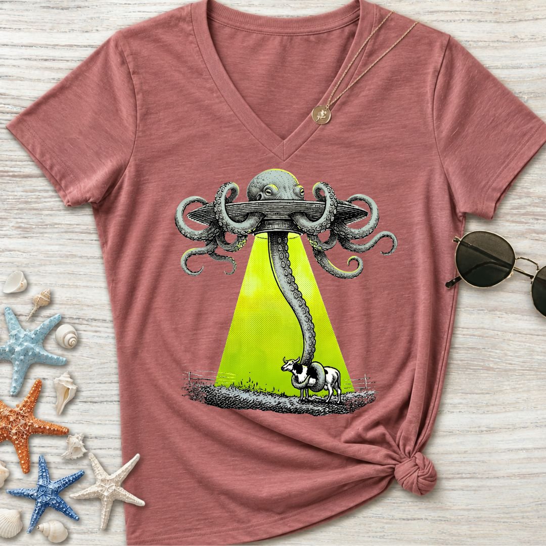 Alien Octopus Women's V-Neck T-Shirt