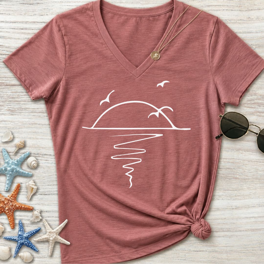 Sunset Women's V-Neck T-Shirt