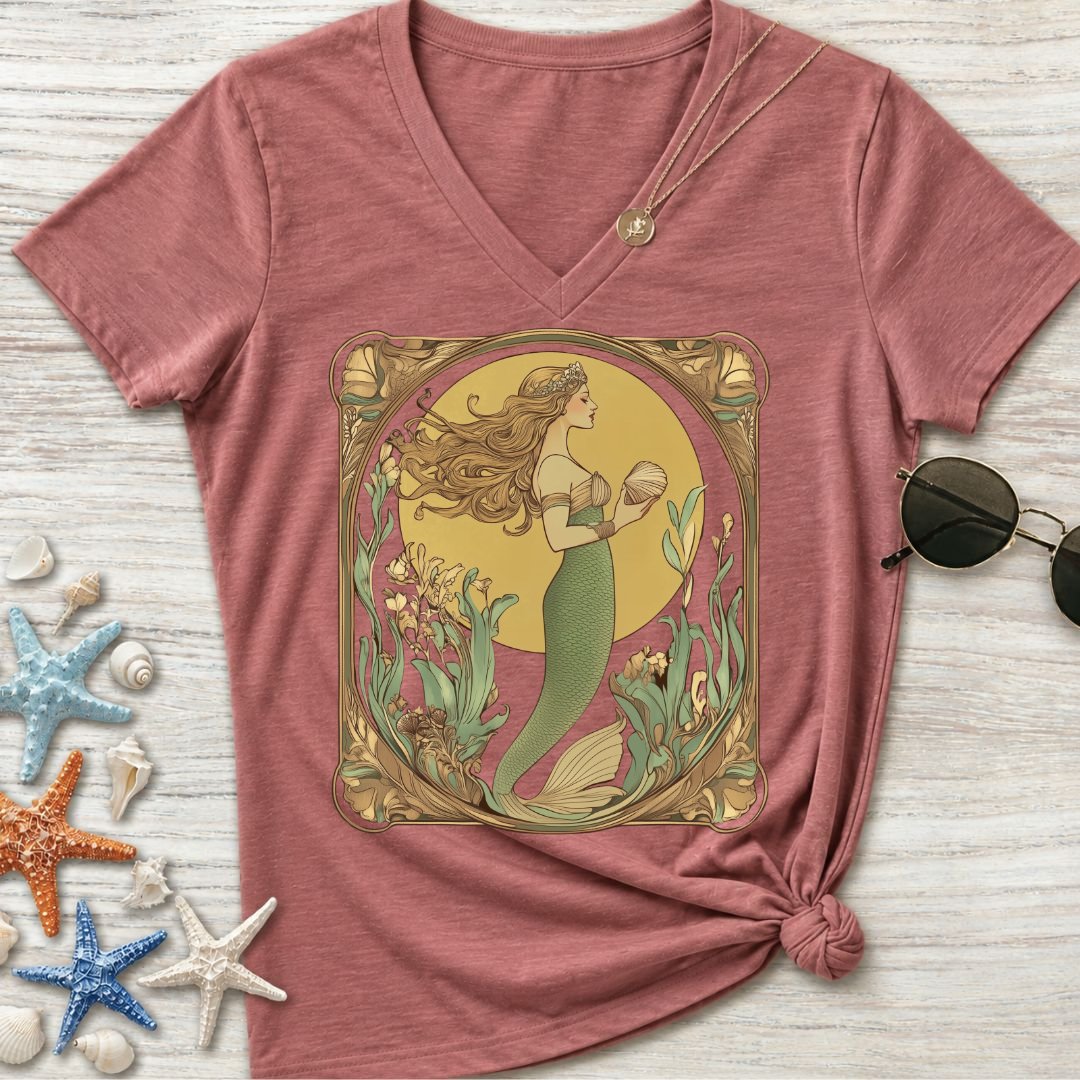 Golden Mermaid Women's V-Neck T-Shirt
