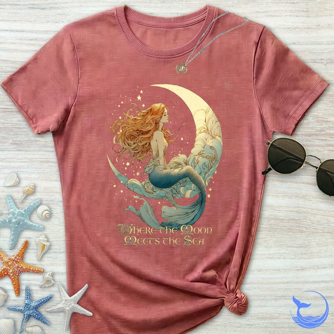 Moon Meets The Sea, Mermaid Women's T-Shirt