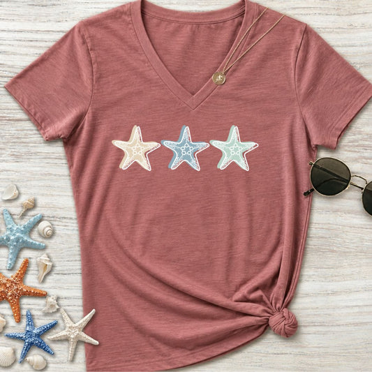 3 Starfish Women's V-Neck T-Shirt