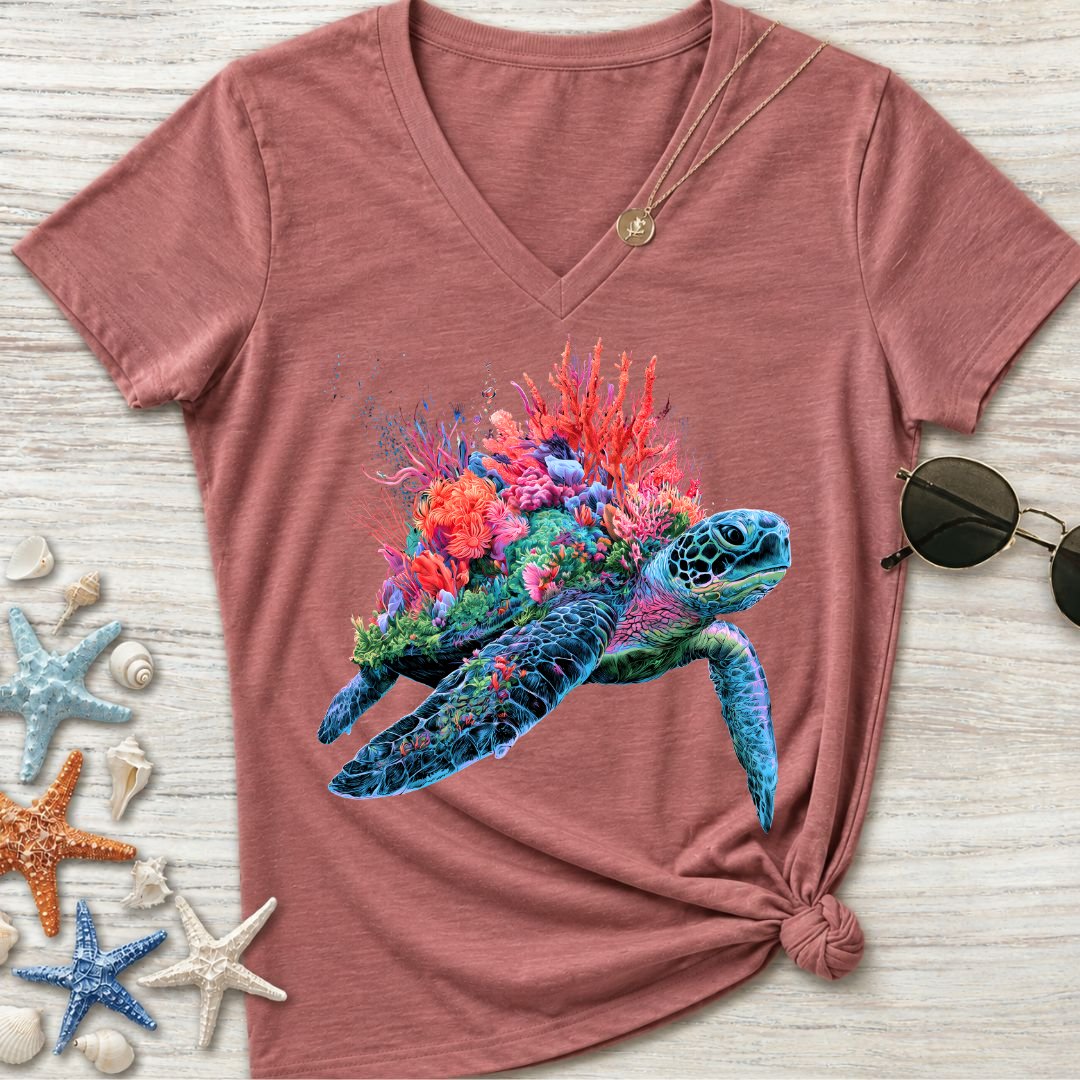 Reef Turtle Women's V-Neck T-Shirt