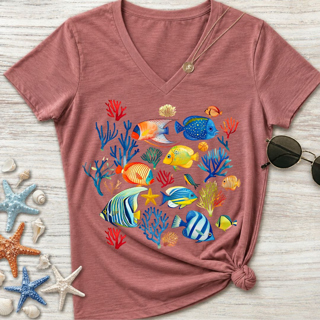 Colorful Fish Women's V-Neck T-Shirt