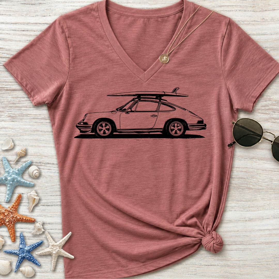 Vintage Porsche Women's V-Neck T-Shirt