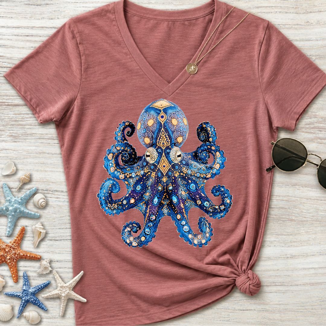 Blue-Ringed Octopus Women's V-Neck T-Shirt
