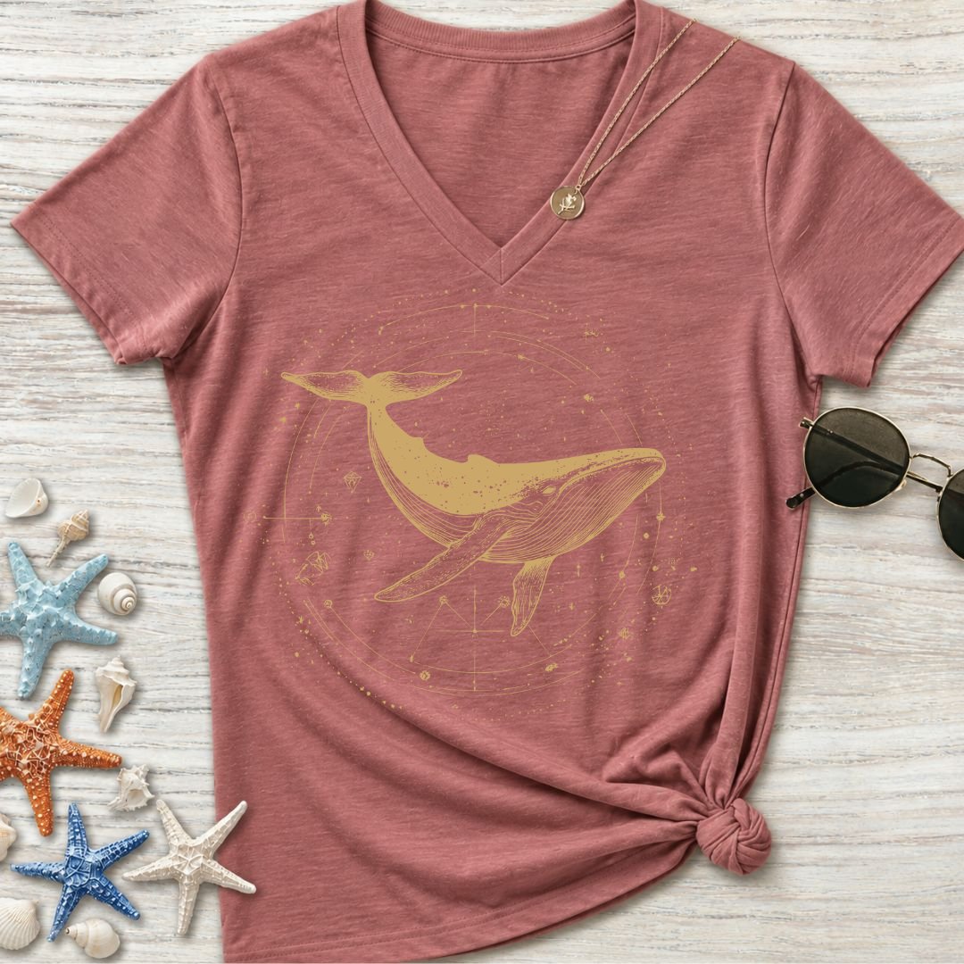 Cosmic Whale Women's V-Neck T-Shirt