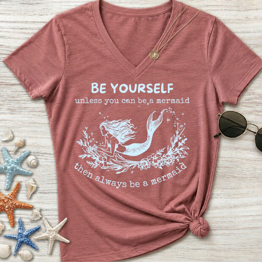 Be A Mermaid Women's V-Neck T-Shirt